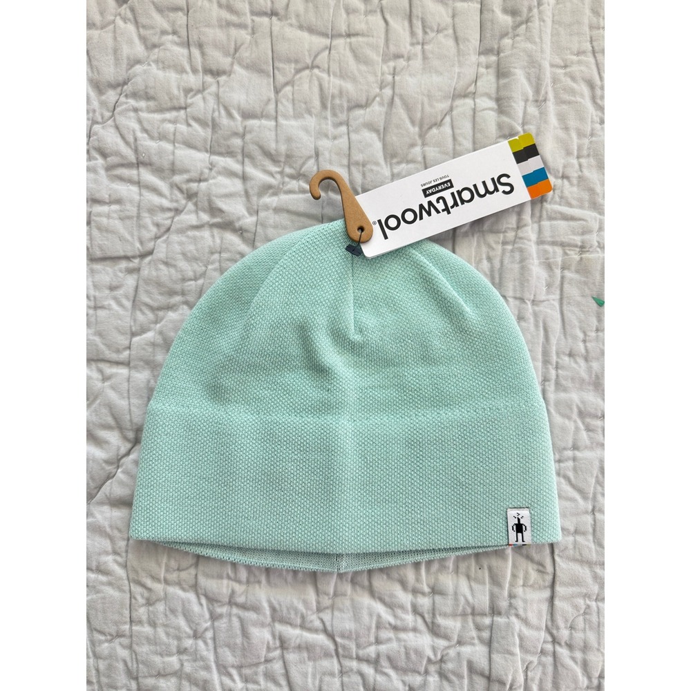 Smartwool The Lid Beanie Women One Size Bleached Aqua NEW Reversible Merino Wool